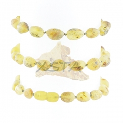 Green yellow raw amber bracelet